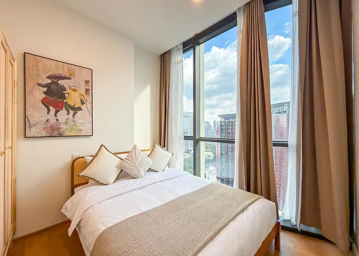 公寓 High-floor Luxury 2 Bedrooms 2 Bathrooms King&queen Bed Sky Pool Heart Of Siam District 曼谷高层奢华套房 两卧两卫 特大床 大床 无边泳池 坐落暹罗商圈核心 曼谷