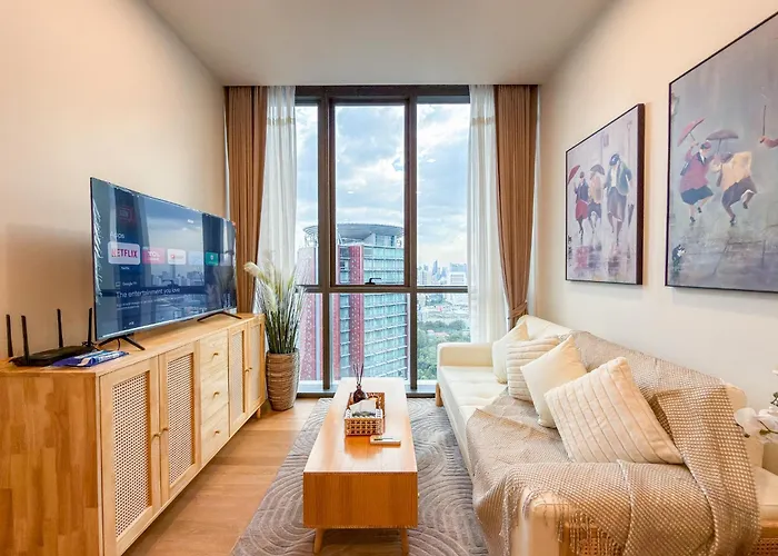 High-floor Luxury 2 Bedrooms 2 Bathrooms King&queen Bed Sky Pool Heart Of Siam District 曼谷高层奢华套房 两卧两卫 特大床 大床 无边泳池 坐落暹罗商圈核心 公寓 曼谷