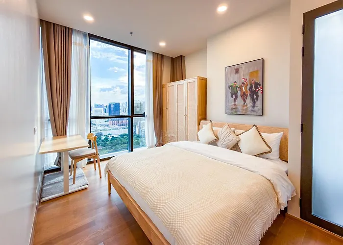 High-floor Luxury 2 Bedrooms 2 Bathrooms King&queen Bed Sky Pool Heart Of Siam District 曼谷高层奢华套房 两卧两卫 特大床 大床 无边泳池 坐落暹罗商圈核心 公寓 曼谷