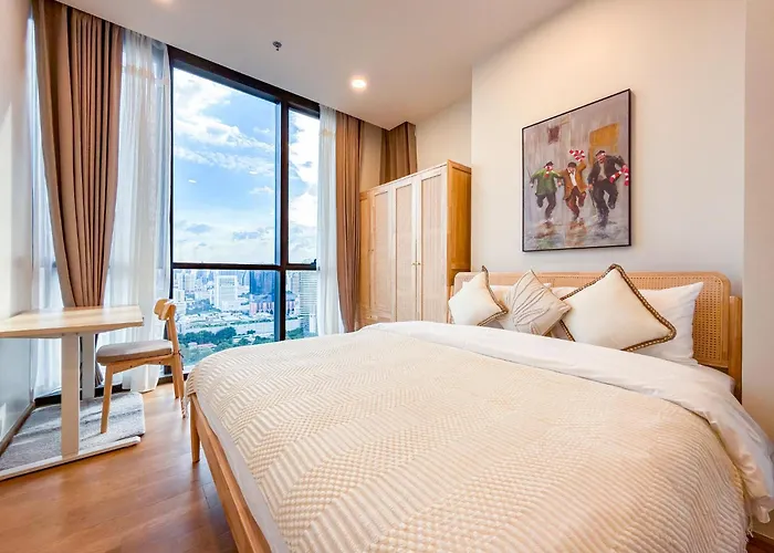 公寓 High-floor Luxury 2 Bedrooms 2 Bathrooms King&queen Bed Sky Pool Heart Of Siam District 曼谷高层奢华套房 两卧两卫 特大床 大床 无边泳池 坐落暹罗商圈核心